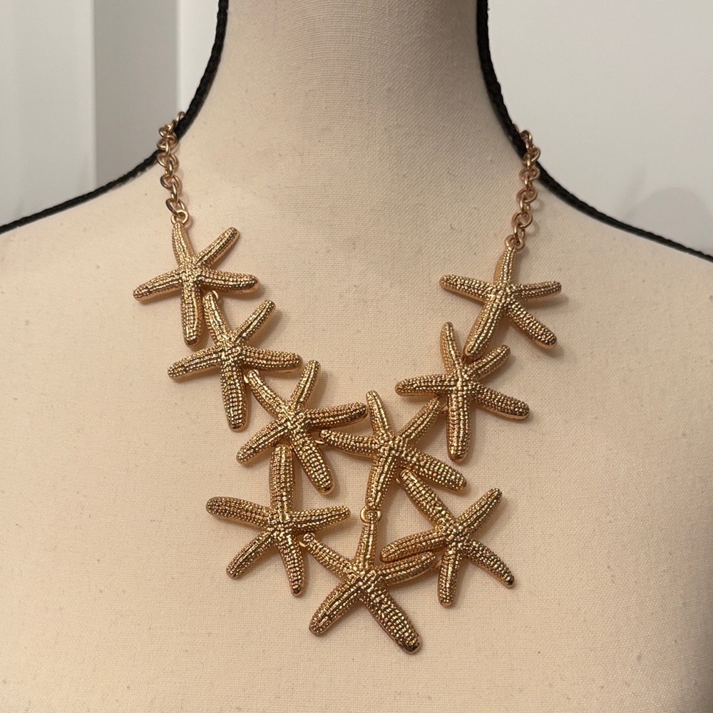 Aldo Gold Starfish Cluster Necklace